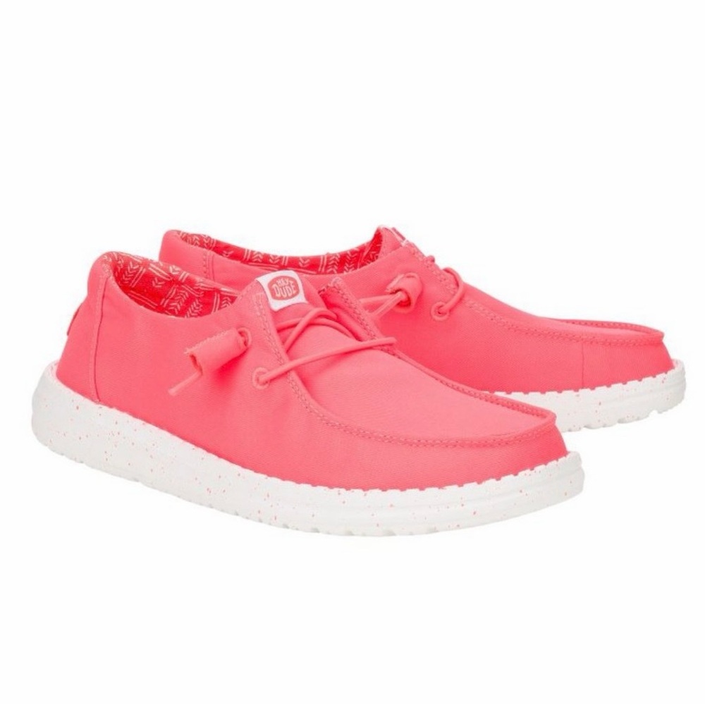 HEYDUDE Women Wendy Stretch Canvas , Fiery Coral, 8